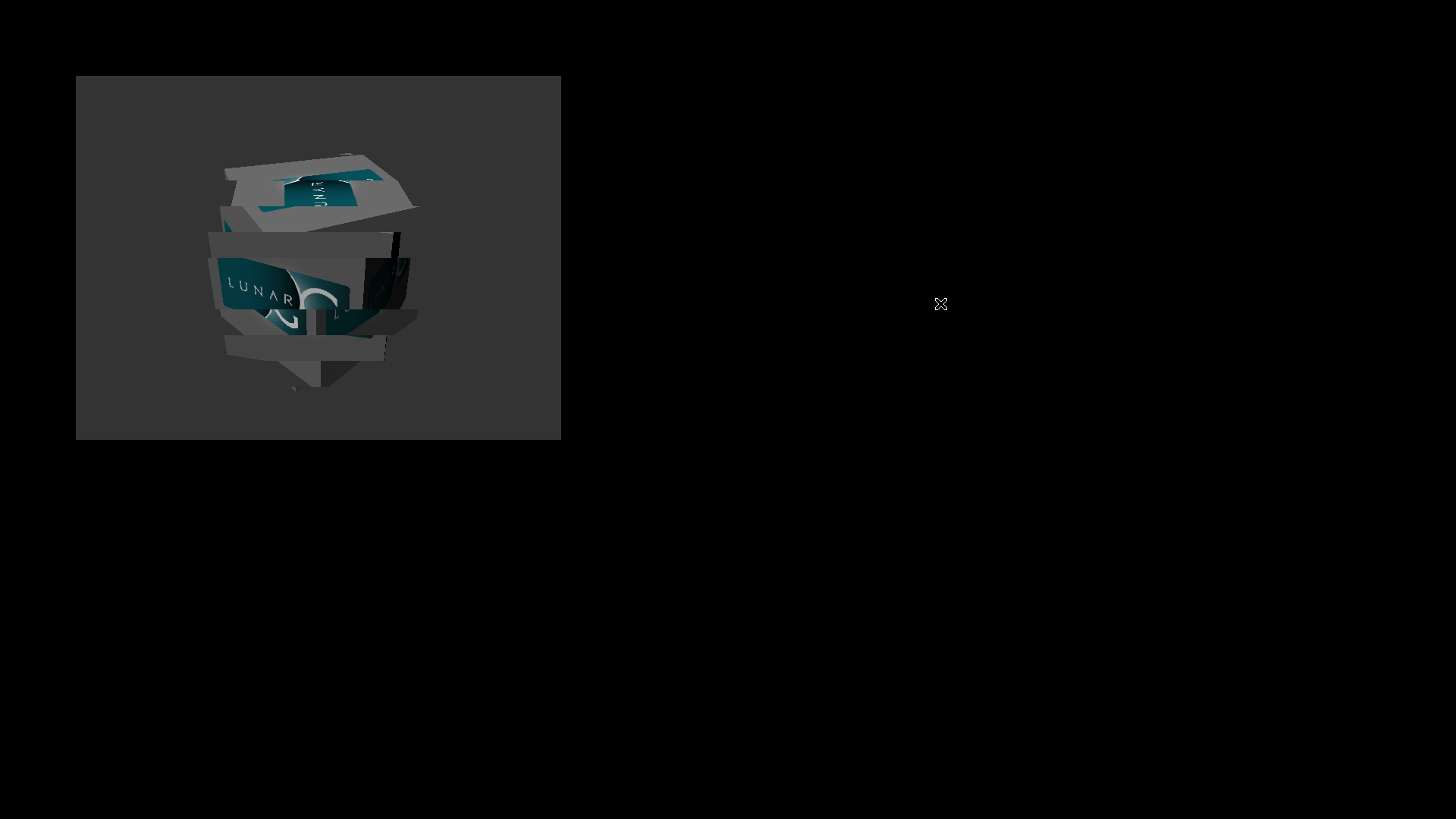 Moving Vulkan cube captured as displaced horizontal strips